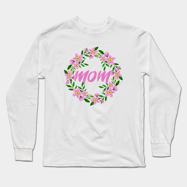 Floral mom, Forget Me Not Floral Wreath, Floral Trendy Arrows Long Sleeve T-Shirt by slawers